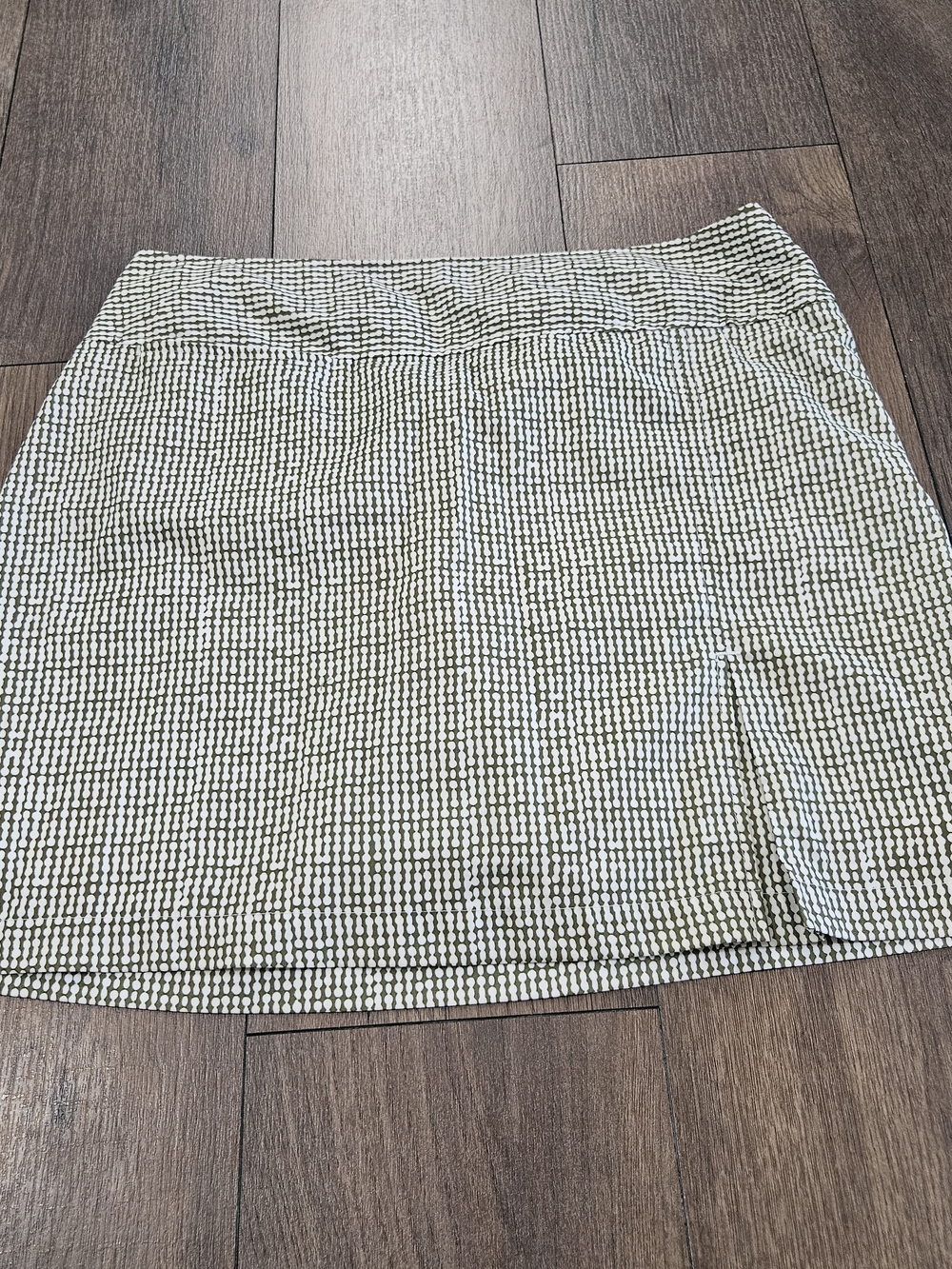 Izod Olive Green and White Mini Skirt